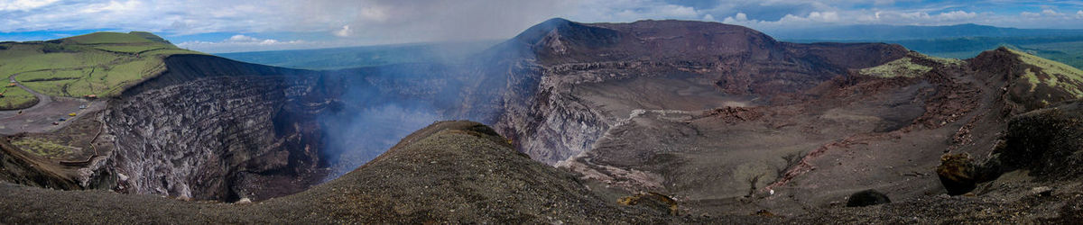 Panoramic view of volcanic mountain