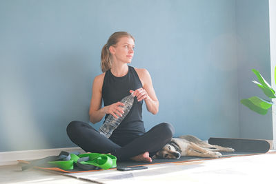 Young woman playing guitar