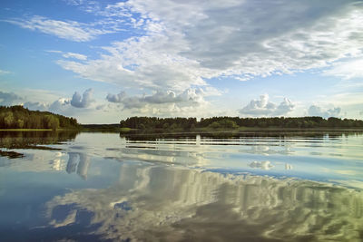 Panoramic view of lake against sky