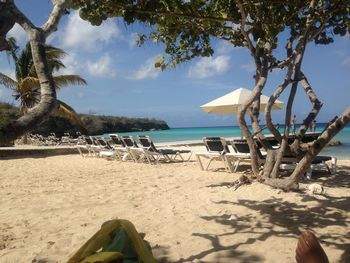 Scenic view of beach against sky