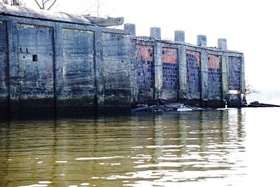 Reflection of built structures in water