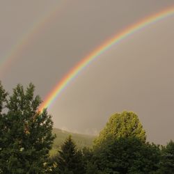 Low angle view of rainbow against sky
