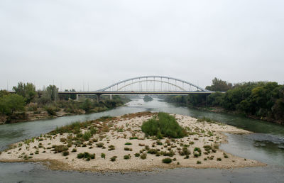 Bridge over river against sky