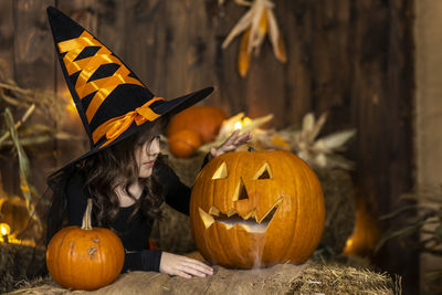 Close-up of jack o lantern