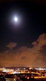 Moon in sky at night