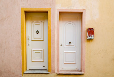 Closed doors of building