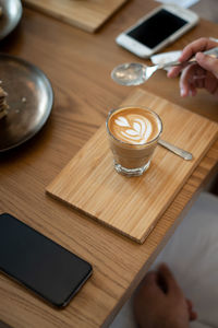 Coffee cup on table