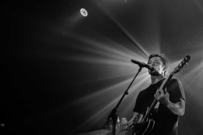 View of singer at popular music concert