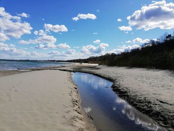 Scenic view of beach against sky