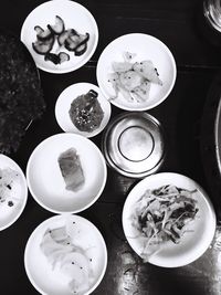 High angle view of food on table