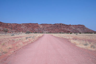 Road amidst landscape against clear sky