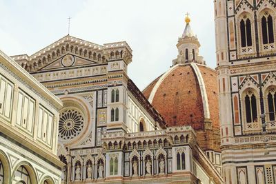 Low angle view of florence cathedral against sky in city