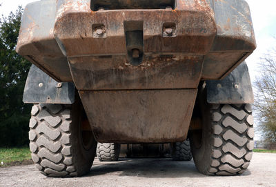 Commercial land vehicle on road