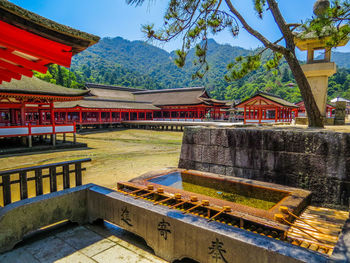 View of temple building against sky