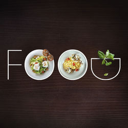 Directly above shot of food on table