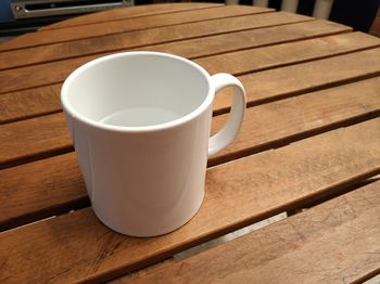 High angle view of coffee on table