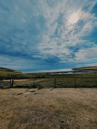 Scenic view of field against sky