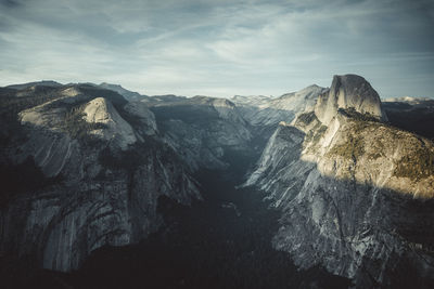 Scenic view of rocky mountains against sky