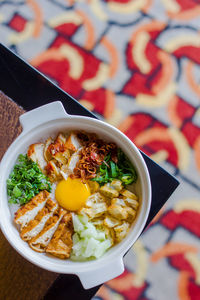 Close-up of food in bowl on table