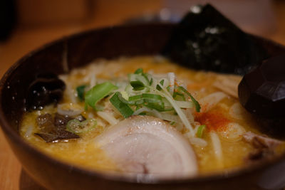 Close-up of soup in bowl