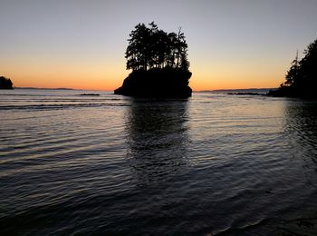 Scenic view of sea at sunset