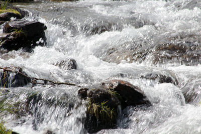 View of waterfall in sea