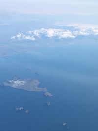 Aerial view of sea against sky