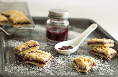 Close-up of cookies on table