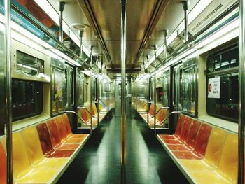 Interior of subway train