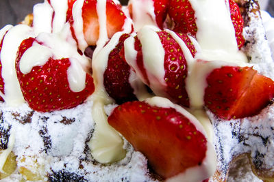 High angle view of ice cream in plate