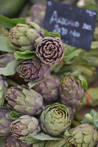 Artichokes on market in provence france