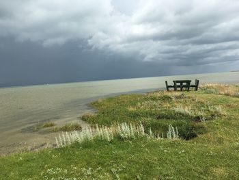 Scenic view of sea against sky