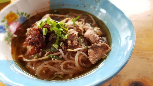 Close-up of served food in bowl