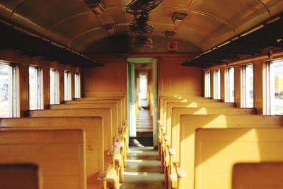 Interior of empty train