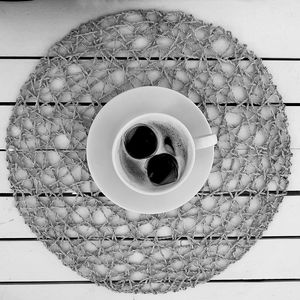 Directly above shot of coffee on table