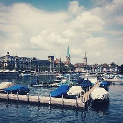 Boats in harbor