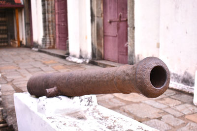 Close-up of old abandoned building