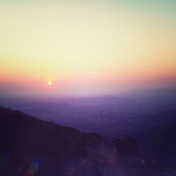 Scenic view of sea at sunset