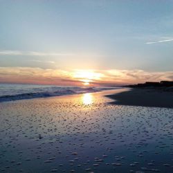 Scenic view of sea at sunset