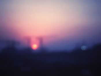 High angle view of landscape at sunset