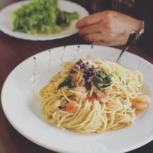 Close-up of meal served in plate