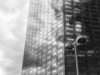 Low angle view of modern building against sky