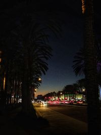 Illuminated street light at night