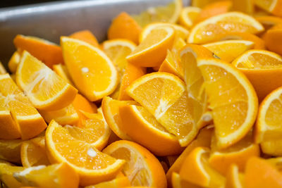 Close-up of chopped fruits