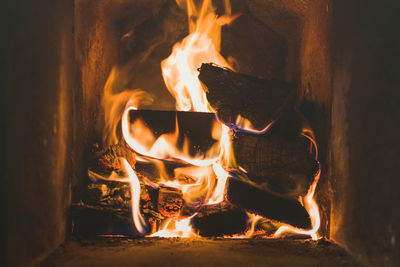 Fire in fireplace