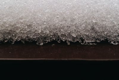 Close-up of ice against sky