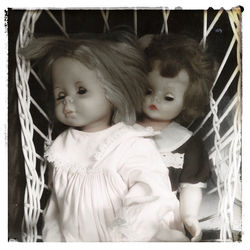 Portrait of cute girl with toy