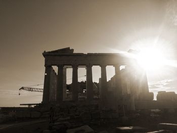 Old ruins against sky during sunset