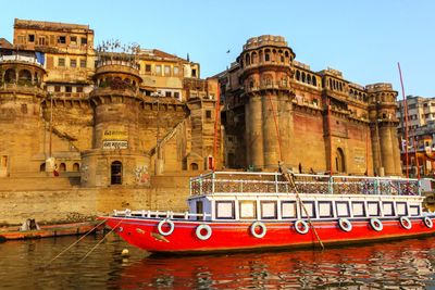 View of boats in canal