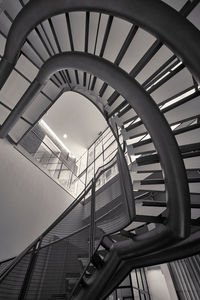 Low angle view of spiral staircase of building